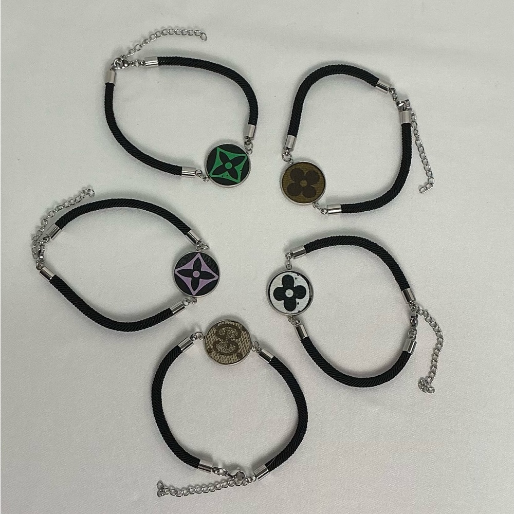 Louis Vuitton Gucci Black Cord Bracelet Murakami White Green Purple Your choice